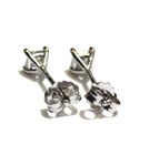 14k white gold .31ct I1 I2 H princess diamond 4 prong stud earrings — photo 4