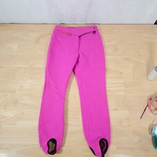 Obermeyer Pink Wool Stirrup Pants Girls Sz 14 Snowboard Ski Japan Vtg