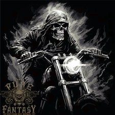 Skull Biker Motorcycle Motorbike Grim Reaper 5 Mens T-Shirt 100 Cotton