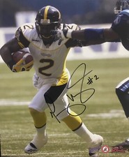 Terry VAUGHN Signed 8x10 Photo! HAMILTON TIGER CATS SB CFL HOF W/ COA