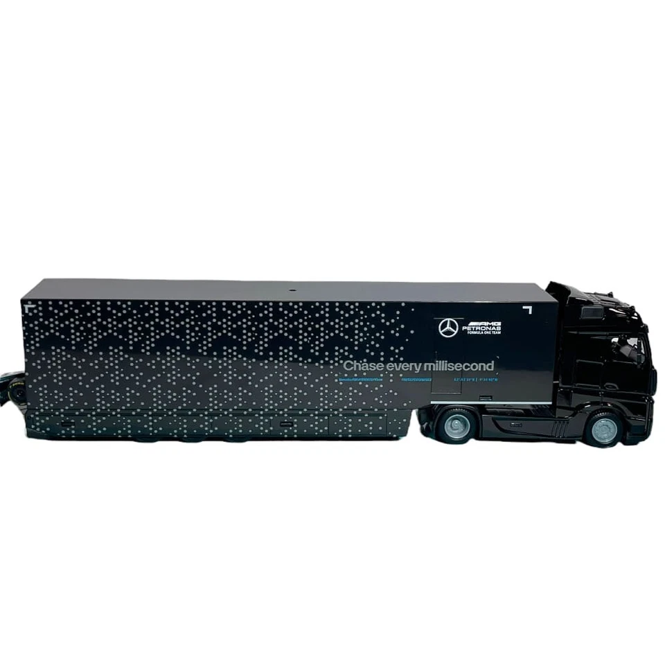 Modellino Camion Bburago 1/43 Mercedes Benz Actros Gigaspace Racing Transporter - Immagine 4 di 4