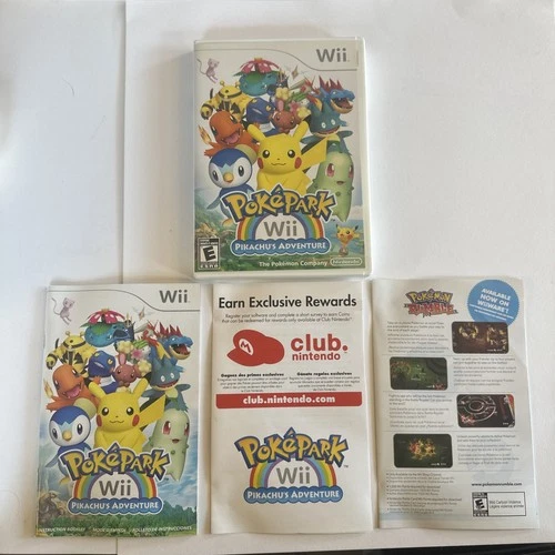 PokePark Wii: Pikachu's Adventure (Nintendo Wii, 2010) Complete ALL INSERTS!!