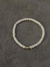 4mm white opaque glass seed beads With Genuine 8 XS Links London Rings.
