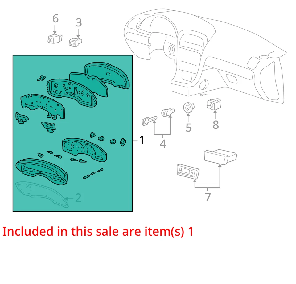 Conjunto de velocímetro MPH 6 cilindros compatível com 04-05 Lincoln LS 3663657 - Imagem 2 de 3