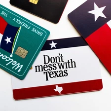 Texas Credit/Debit Card Skin 4-Pack – Waterproof Vinyl Stickers – Small Chip Fit