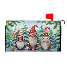 Winter Gnomes Xmas Mailbox Covers Magnetic Standard Size 18" X 21",Green Pine