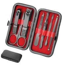 Manicure set Men Personal Care Tools Accessories Finger and Toe Black and Red