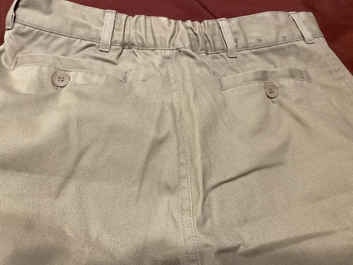 US POLO ASSOCIATION Uniform Shorts Boys Size 16 Tan Khaki Chino Flat Front - Picture 11 of 17