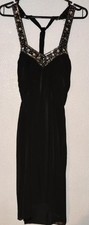 PunkyFish Black Embellished Y2K Halterneck Dress – Size UK 14
