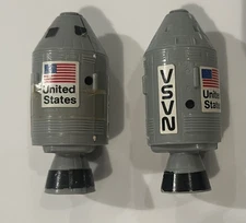 2 VTG 1986 McDonalds Toy NASA Apollo Module Capsule Space Astronaut Ship Rocket