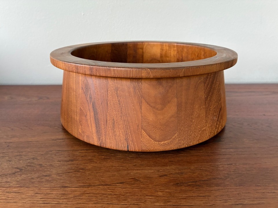 Jens Quistgaard Dansk IHQ Denmark Teak Wood Salad Bowl 11.5 Inch Mid Century