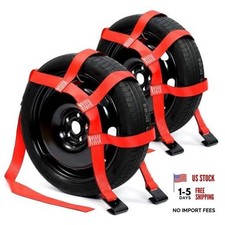 Tow Dolly Basket Straps With Flat Hook 2 Pack Tow Dolly Straps Fits 14 Red
