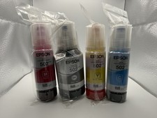 Genuine Epson 502 Color Ink Combo for ECO-TANK Printer OEM 4PK Expires 03/2030