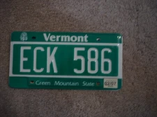 VERMONT GREEN        *   LICENSE PLATE BUY ALL STATES HERE FREE SHIPPING