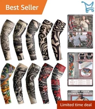 Men's Cooling Arm Sleeves 20 Pcs UV Sun Protection Fingerless Breathable