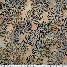 1 Yard Cut Lunn Double Mum Batik 100 Cotton 1019 Antique Beige Green Black Grey