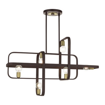 Livex Lighting 49748 Bergamo 6 Light 42''W Chandelier - Bronze with Antique Brass