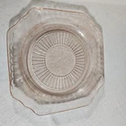Vintage Anchor Hocking -Pink Depression Glass Mayfair Open Rose Plate- 8.25"