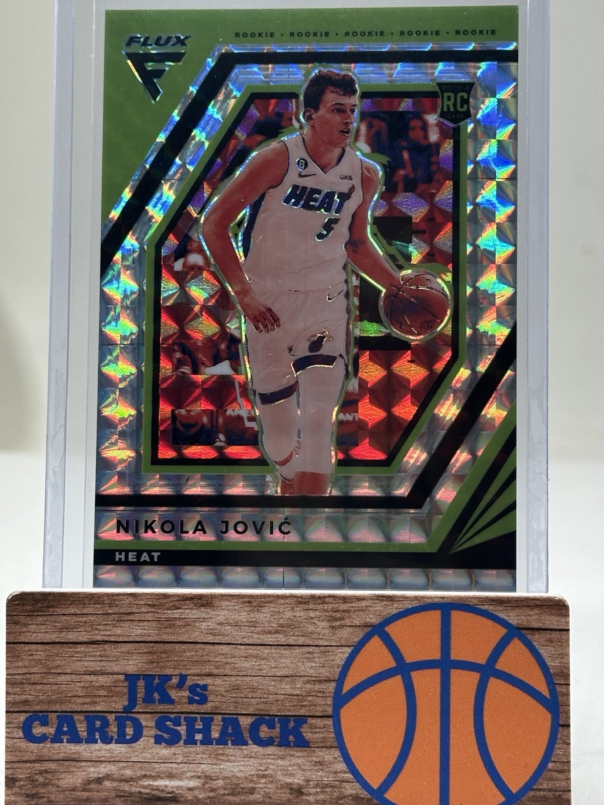 2022-23 Panini Flux Nikola Jovic Lucky Envelopes RC /8 #216 Miami Heat