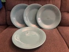 Set of 4 Fiestaware Homer Laughlin Peacock Blue Dinner Plates 10.5"
