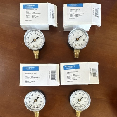 #ad #ad Ashcroft 2quot; Air Pressure Gauges 1 4quot; NPT Bottom Mount Lot of 4 15 30 160 psi $29.99