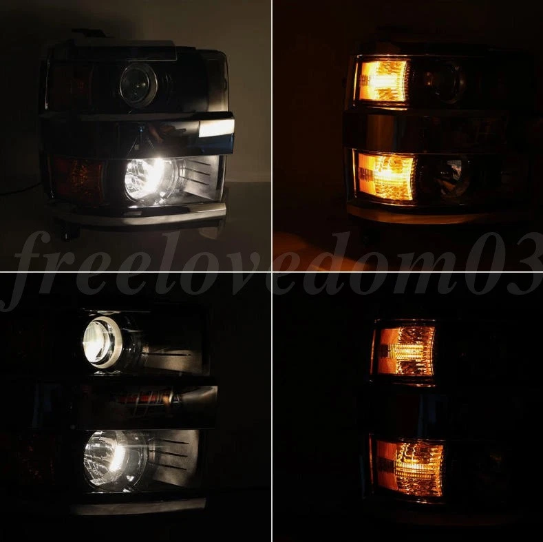 Halogen Chrome Headlight Head Lamp PAIR For Chevy Silverado 2500 3500 2015-2019 - Image 3 of 4