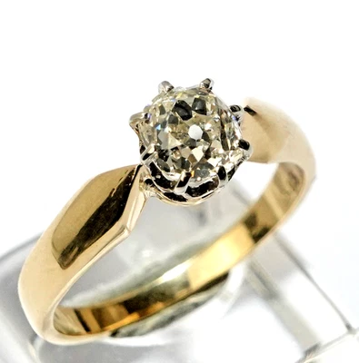 Ring Gold Diamant 1,14ct Cushion Cut antik Gr.59/18,8mm kostenlos änderbar - Bild 1 von 4