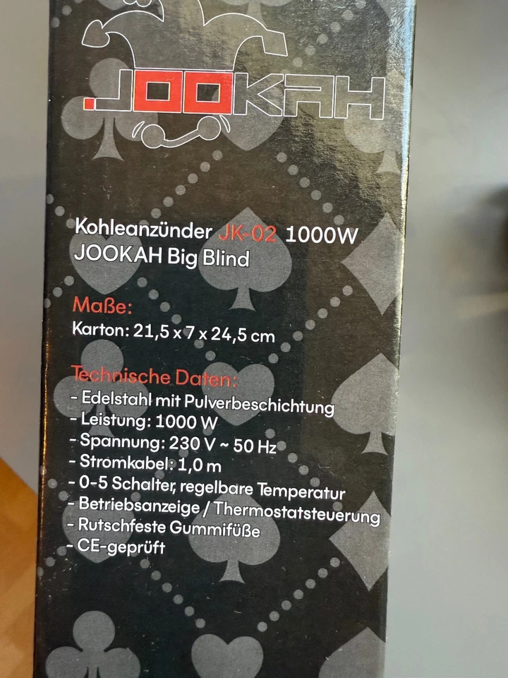 Jookah Big Blind Kohleanzünder Neu - Bild 4 von 4