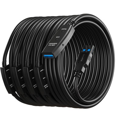 100 Feet Active USB Extension Cable 3.0 Male to Female with 3 Extension chips...