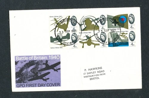 GB - FDC -  1965 - Battle of Britain - pmk Bristol
