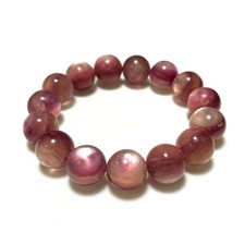 Pink Lepidolite Natural Stone Bracelet 13.5mm 17cm High Quality Used