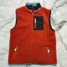 Gap Kids Sherpa Fleece Full Zip Vest Red Gray Size XXL 14-16
