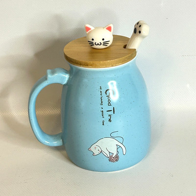 Growment Cat Coffee Tea Mug Good Time We Are Having A Great Time Blue - 15.5 Oz