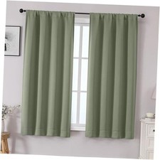 Sally Blackout Curtains for Bedroom 63 Inch 40"W x 63"L Pack of 2 Sage Green