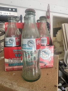 Coke Coca-Cola Baseball Florida Marlins 1997 World Champions 8oz Bottle Empty