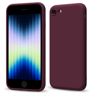 For iPhone SE 2nd 3rd Gen Burgundy Case Soft Silicone Gel Flexible Phone Cover