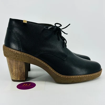 El Naturalista Women's NF74 Lichen Black Leather Ankle Booties Size 40 EU/ 9 US - Image 1 of 4