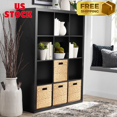 12 Cube Storage Organizer, Solid Black