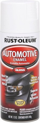 Rust-Oleum 252468 Automotive Enamel Spray Paint, 12 oz, Gloss White