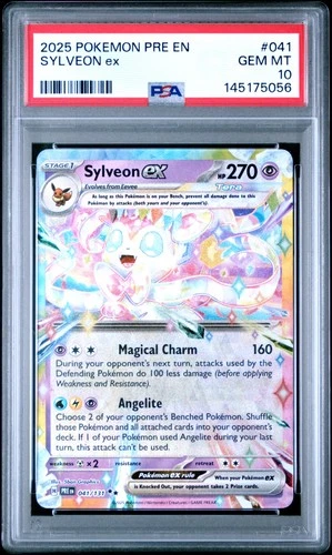 2025 POKEMON PRE EN-PRISMATIC EVOLUTIONS #041 SYLVEON EX PSA 10