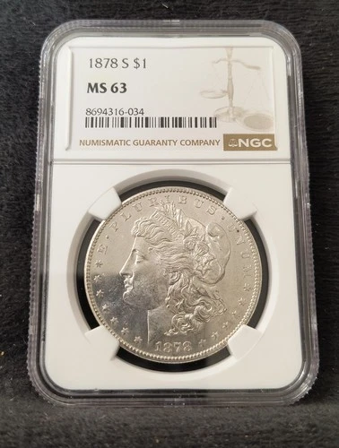 1878 S MORGAN DOLLAR NGC MS 63 Blast White Coin Almost Proof Like