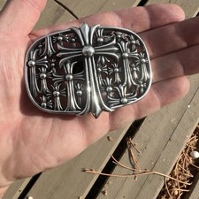 2003 CHROME HEARTS Cemetery Cross Belt Buckle Silver .925 Fits 1.5  Strap nice 