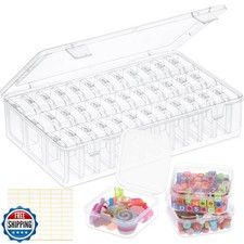 OUTUXED Bead Organizer Box, 36Pcs Small Clear Plastic Bead Storag