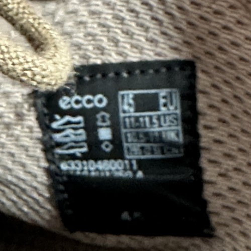 ECCO Men's Leather Suede Tan Beige Casual Sneaker Shoe EU 45 Size 11-11.5 US - Picture 8 of 9