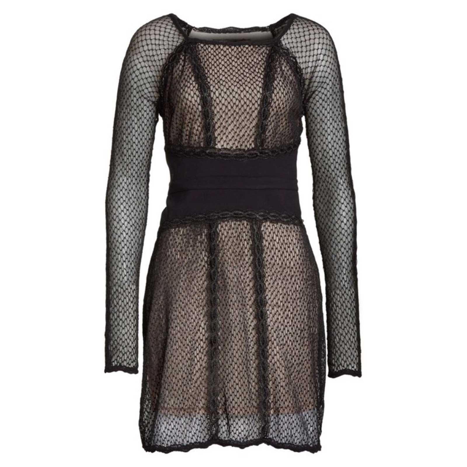 Free People Black Lace Long Sleeve Dress Size Medium