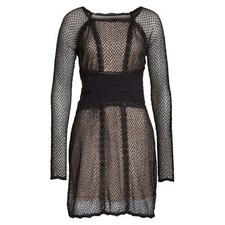 Free People Black Lace Long Sleeve Dress Size Medium