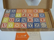 Uncle Goose Chinese Character Teaching Blocks, Handmade28 Wood Embossed English