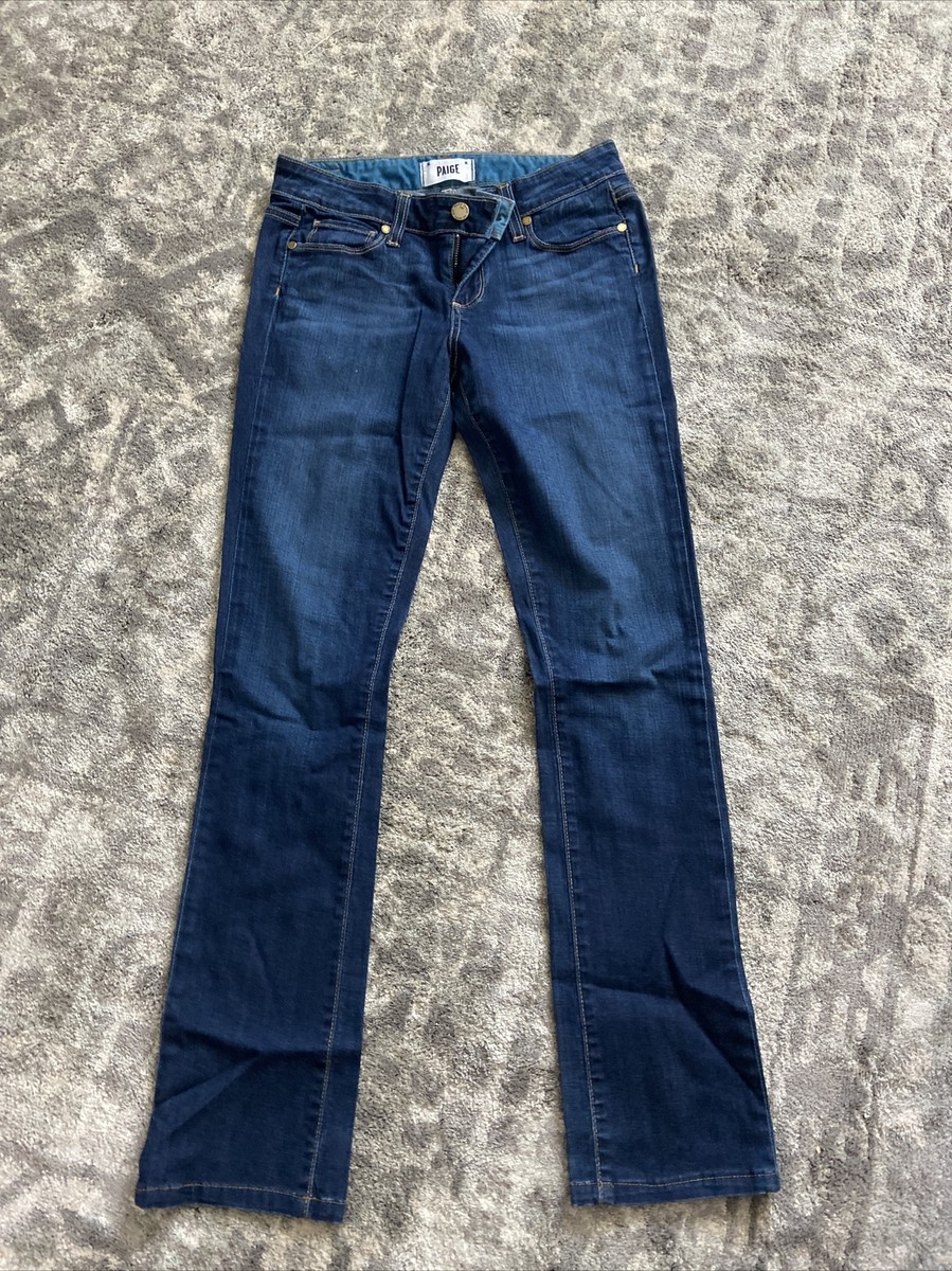 Paige Skyline Straight Leg Women's 26 Dark Wash Blue Jeans (3)