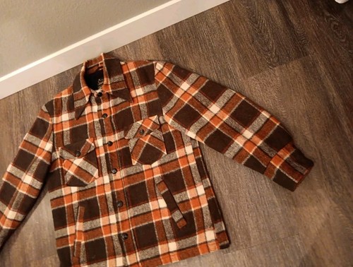 VTG 70s Sportswear Sears 40R Fleece Lined Plaid Flannel Jacket. Beautiful Colors - Picture 4 of 17