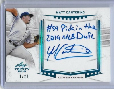 2019 Leaf Trinity MATT CANTERINO Inscription Platinum Foil Auto RC 1/20 Twins 54